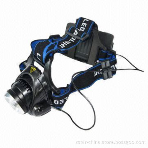 Cree XML-T6 1,200lm Rechargeable Headlight, Aluminum with 300-500m Strap Longest Range, 10W Power